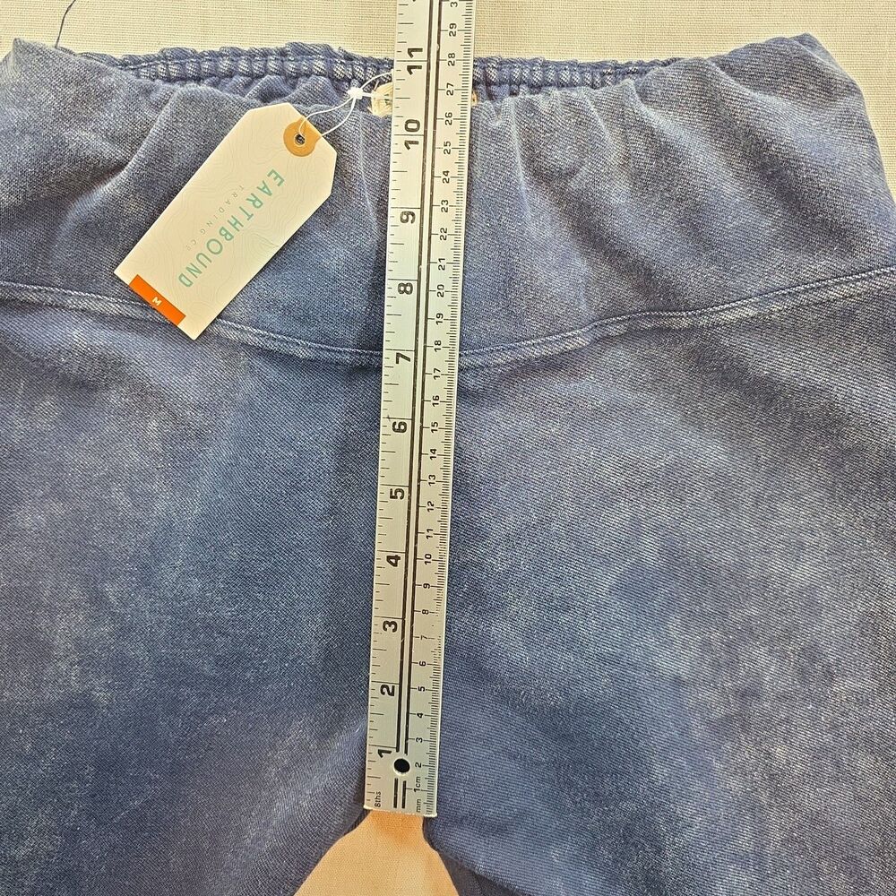 NWT Earthbound Flower Child Blue Flare Pants Medium Bell Bottom Boho - Picture 5 of 9